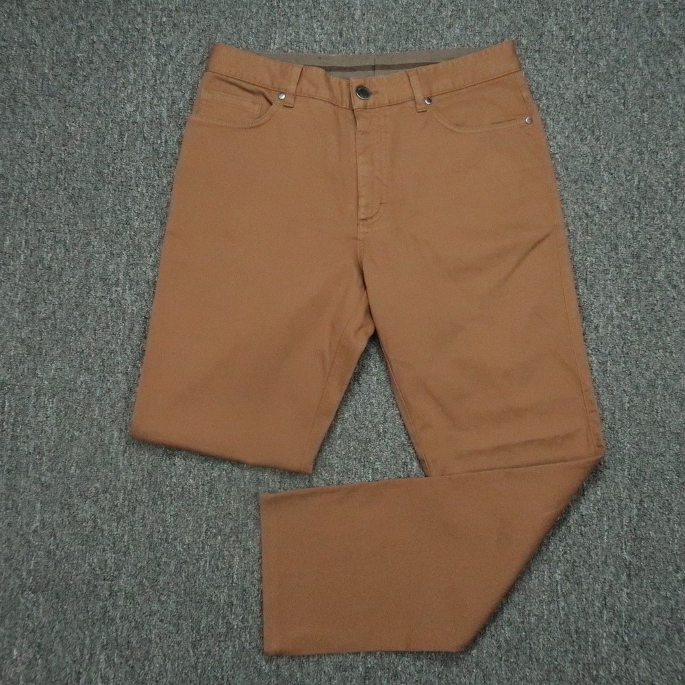 Ermenegildo Zegna Pants Mens 32x30 Brown 5 Pocket Straight Quiet Luxury